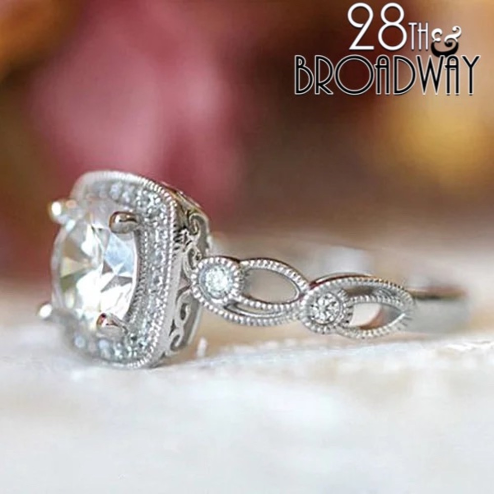 18K White Gold 2Ct Diamond Bridal Engagement Ring